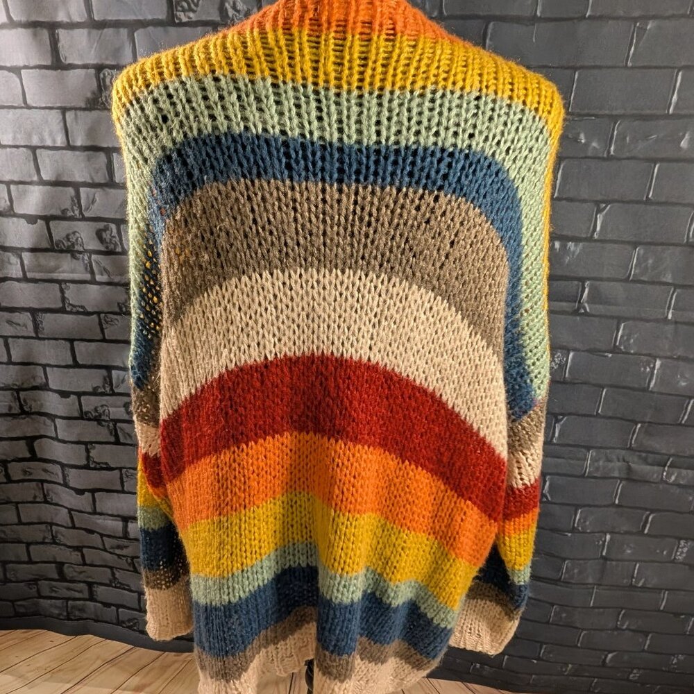 Fuzzy, Fall, Rainbow Cardigan - Picture 2 of 4